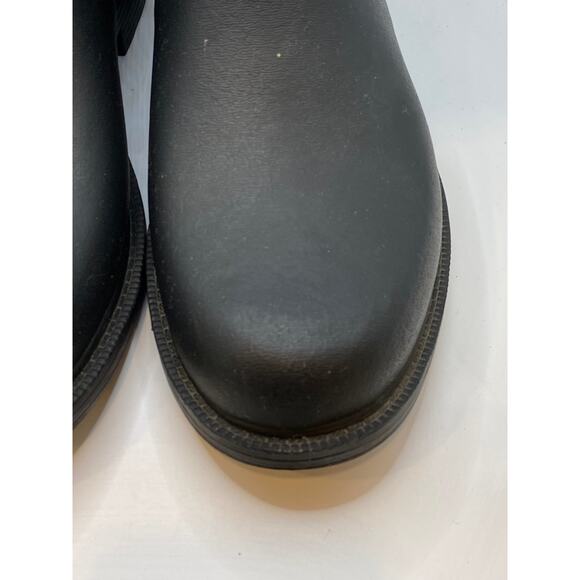 RAG & BONE Women's Black Rubber Moto Pull-On Calf Rain Boot SZ 38(US8) - Picture 6 of 12